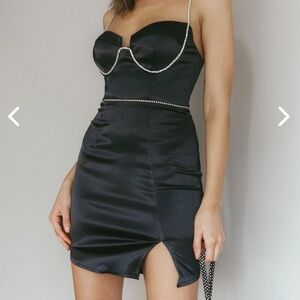 Selfie Leslie Fitted Black Party Dress